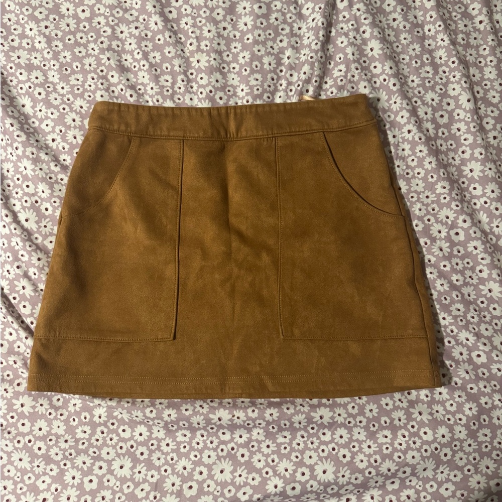 Brown suede skirt